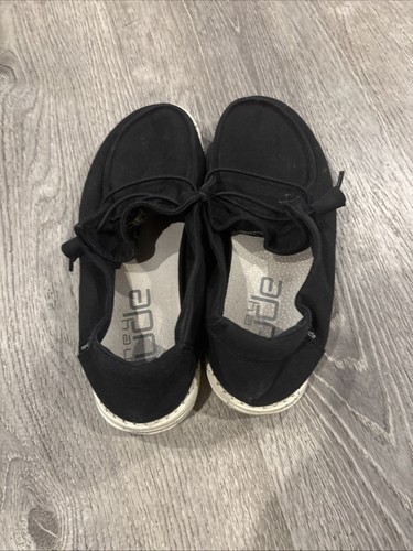 Hey Dude Women's Wendy L Black Linen Canvas Slip On Comfort Walking Shoes Size 9 - Picture 3 of 7