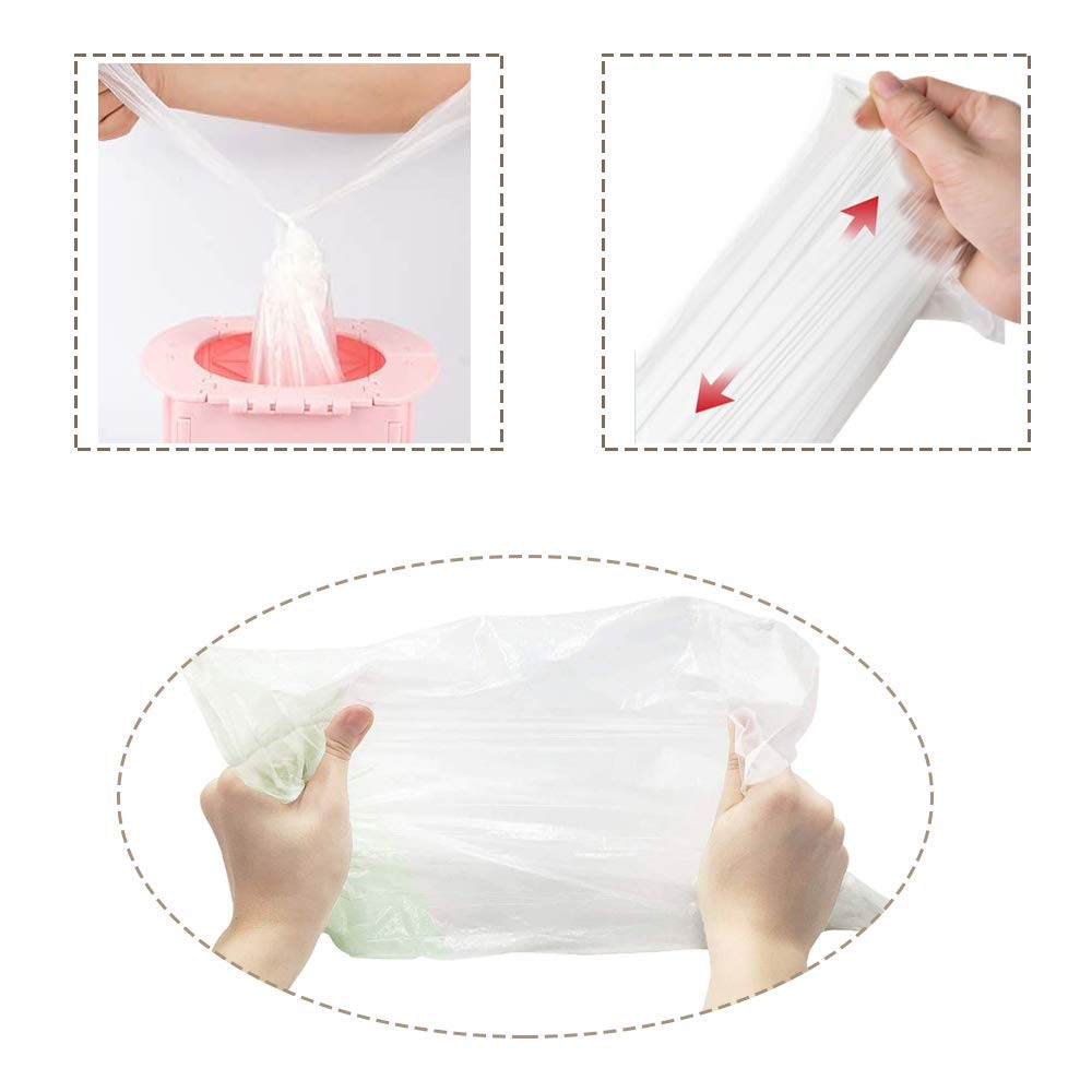 100Pack Potty Chair Liners with Drawstring,Toilet Seat Potty Bags Cleaning Ba...