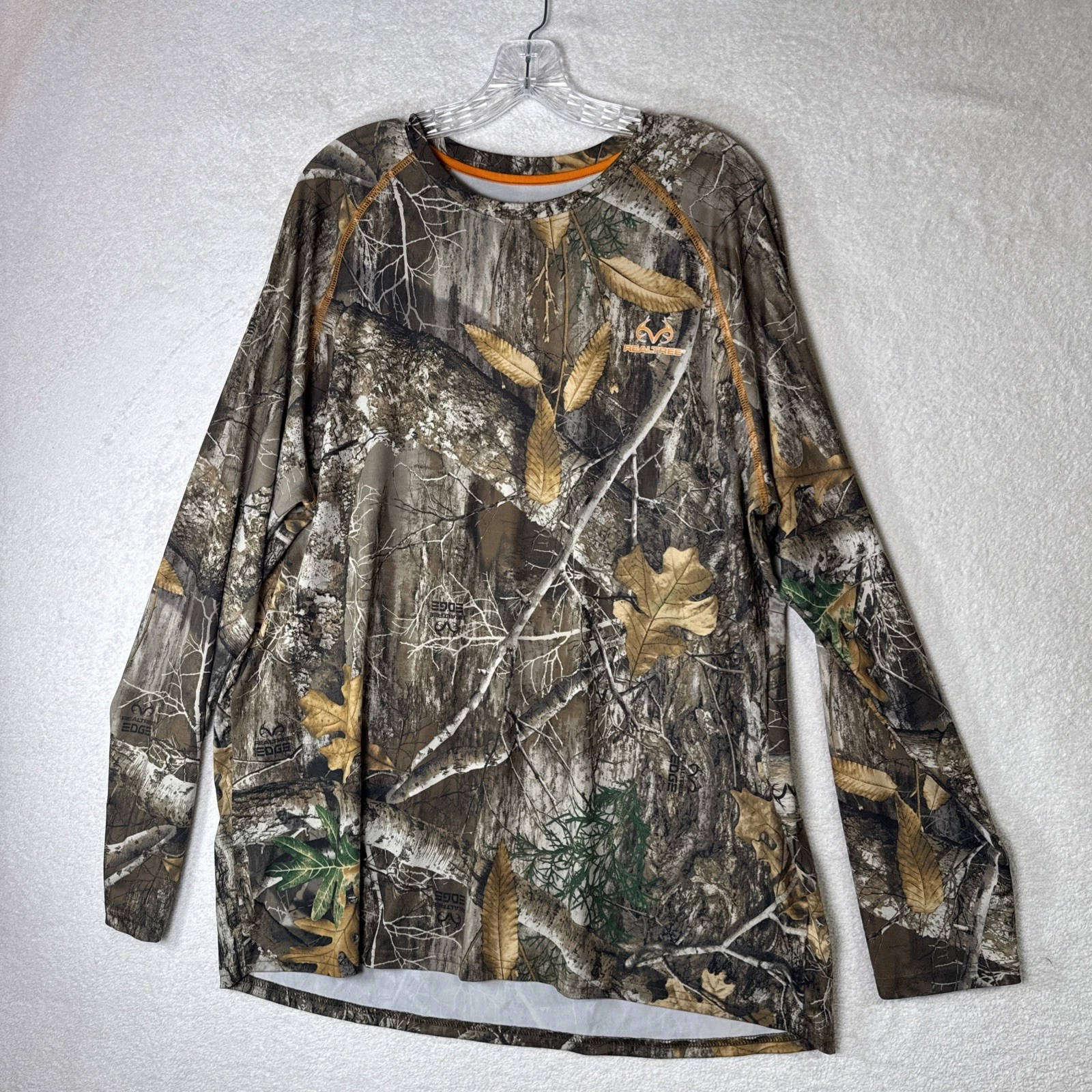 Realtree Edge Mens Camo Long Sleeve Shirt Hunting Size XL Pullover Outdoor