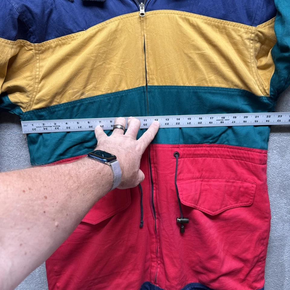 Maggie Lawrence Reversible Wool Coat Navy Blue Colorblock Hooded Toggle Small - Image 4 of 4