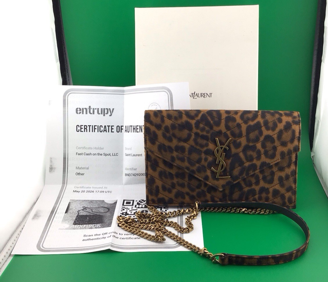 YSL Saint Laurent Cassandre Envelope Clutch Chain Crossbody *Pre-Owned*
