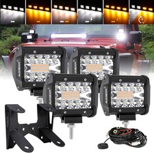 4x 4 Led Pods Light Bar A-pillar Mounting Bracket For Jeep Wrangler Jk 07-17