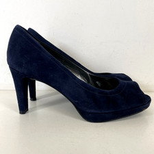 Stuart Weitzman Russell & Bromley Blue Suede Court Shoes Heels Size UK 6 US 8