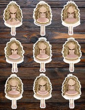 Pink Party Princess Die Cut Vinyl Stickers Scrapbooking Laptop Waterbottle