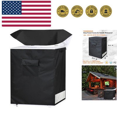 Freezer Covers for Outside 5.0 Cubic Feet Freezer, Top Zipper Design Waterpro...