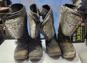 2 PAIR Vintage Hi-Point Pro GP Leather Motorcycle Boot Size 11 Need Resto/Repair