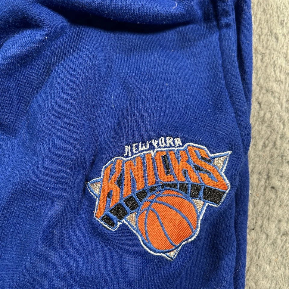 Pantalones New York Knicks Para Hombres 3XLT Azul NBA Baloncesto Majestuoso Polar Salón Retro Foto 4 de 4