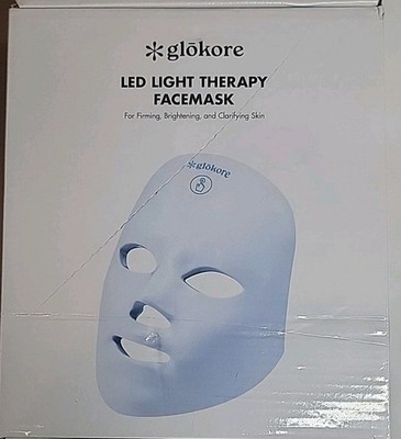 Glokore LED Wireless Light Therapy Face Mask White for Firm, Bright & Clear Skin