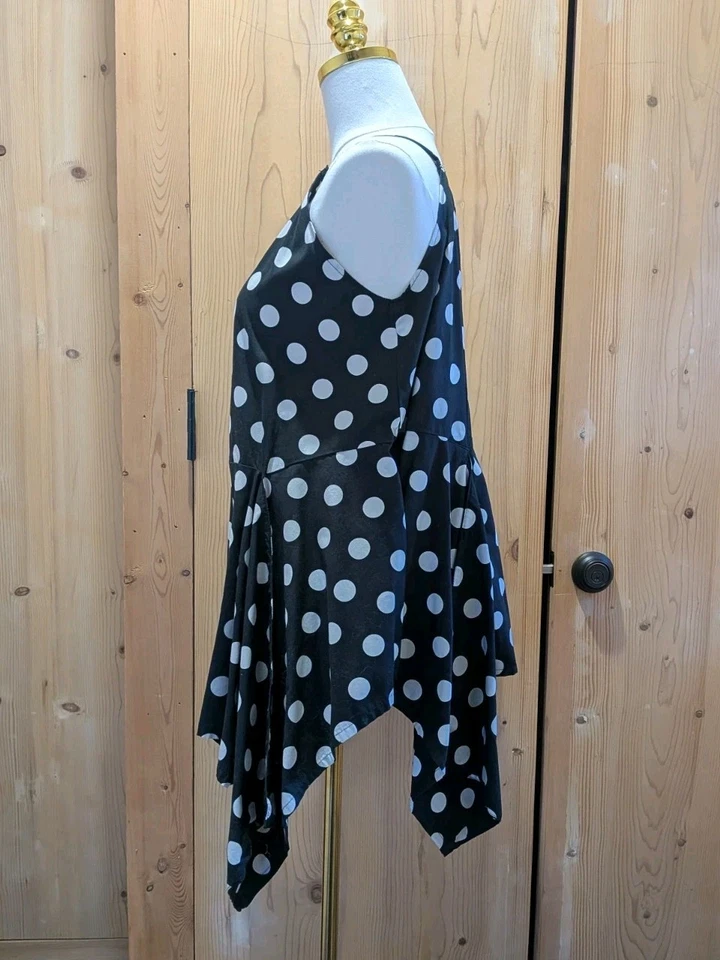 Новый без ценников Krista Larson Черно-белый Polkadot Хлопковая Подложка Cami  - Изображение 2 из 3