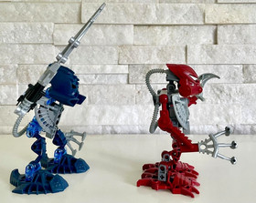 Bionicle:Sarda & Idris with Very Rare Dark Blue Ruru Mask from Karzahni 8940 Set