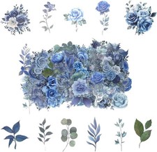100 Pcs Blue Flower Stickers, Wildflower Scrapbooking Journal Craft