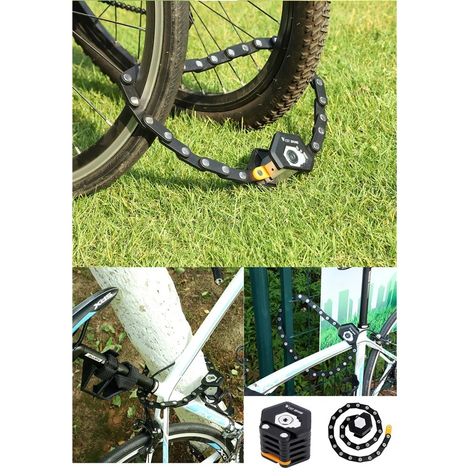 Lucchetto a combinazione lucchetto bicicletta pieghevole con supporto scooter lucchetto lucchetti - Immagine 4 di 4