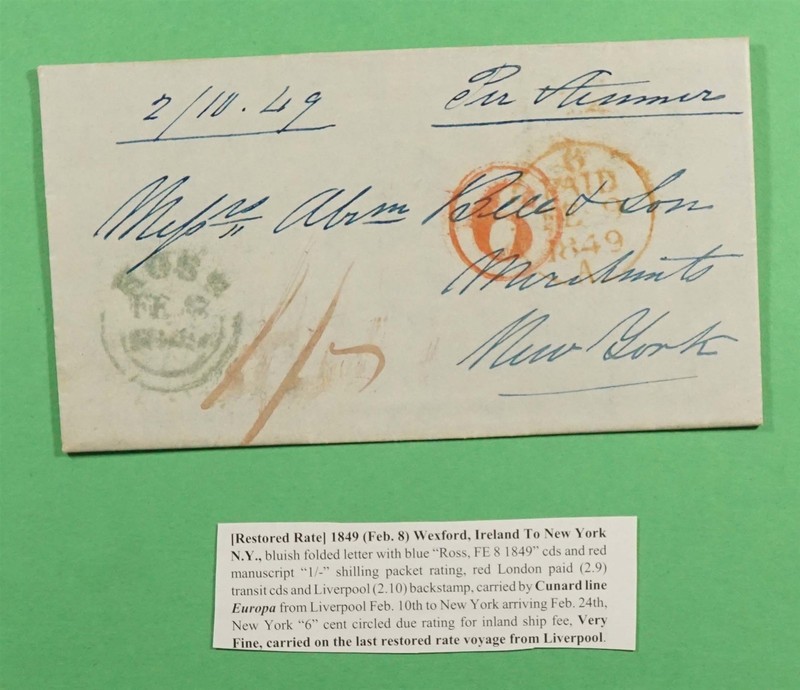 DR WHO 1849 GB STAMPLESS F/L WEXFORD IRELAND EUROPA SHIP TO USA R76591