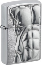 Zippo Briquet Original Chrome Brossé Man Torse Élégant Compagnon Essence