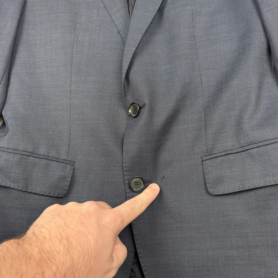 BOSS Hugo Boss Blazer Mens 36S Navy Blue Super 120 Wool Two Button Sport Coat - Image 2 of 4