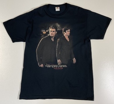 The Vampire Diaries T Shirt Sz L Damon Salvatore TV Promo Goth 2019