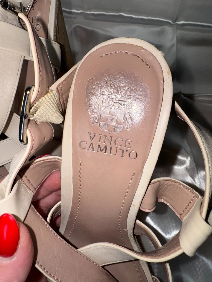 Vince Camuto Women’s Platform Heels – Size 8 (EU 38) – Leather Upper – Cork He - Image 4 of 4