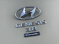2009-2014 Hyundai Genesis 3.8 Coupe Trunk Emblem Set Logo Badge Oem