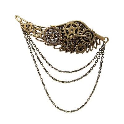 Punk Style Gears Brooches Steampunk Wing Hair Clip Cosplay Costume Decorations