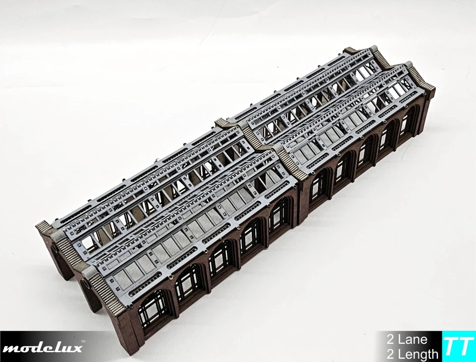 Modelux TT GAUGE 'Cheltenham' 2 Lane Double Length Engine Shed Kit - Image 3 of 4