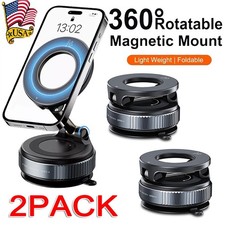 360 Adjustable Magnetic Vacuum Suction Cup Car Phone Holder Mount For MagSafe