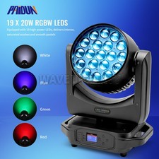 PAIDUN 19x20W LED RGBW Zoom Beam Moving Head Wash Light DJ Disco Bar Party Event