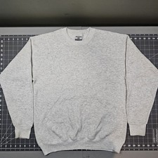 Vintage Lee Sweatshirt Medium Heather Gray Blank 90s Minimalist Round Neck Retro