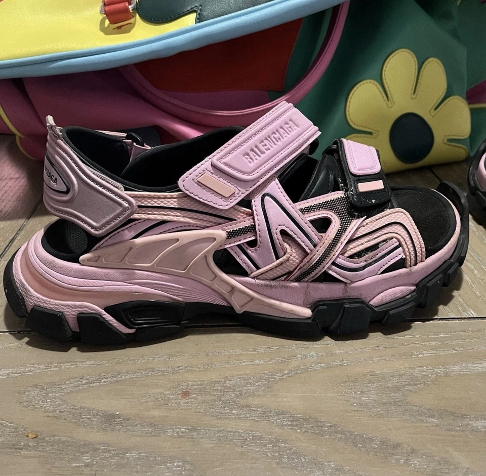 Sandalias Balenciaga Rosa/Negro Goma e Imitación Cuero Talla 10 40 Foto 3 de 4