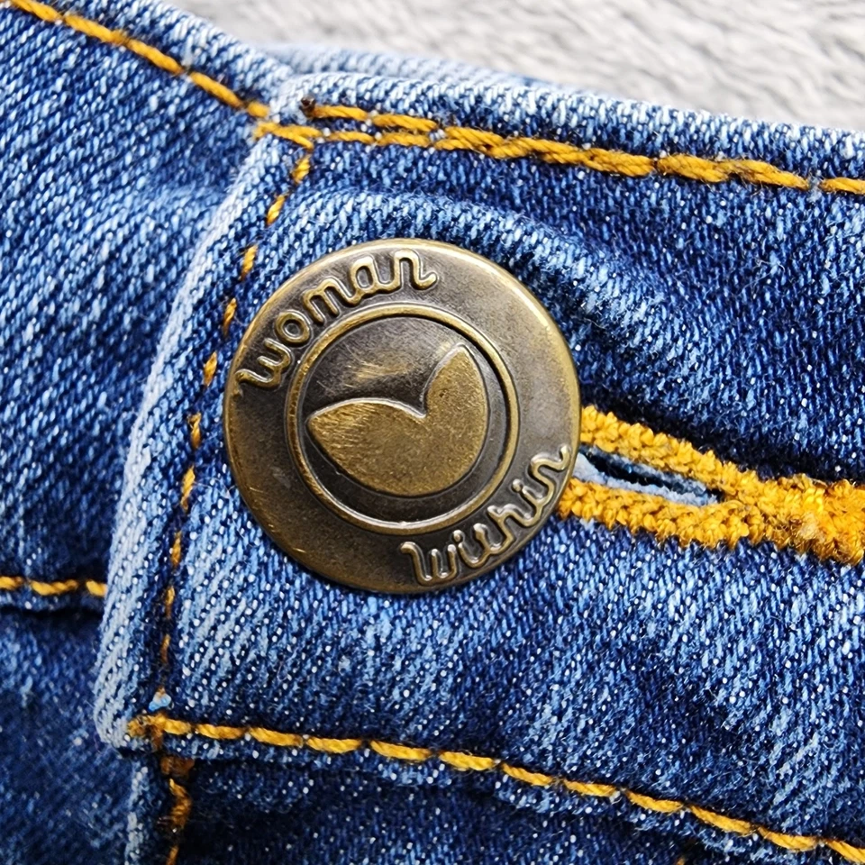 Jeans Woman Within Mujer 30W Azul Perfecto Relajado Bootcut Elástico Algodón Denim Foto 2 de 4