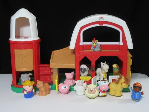 Fisher-Price Little People Animal Fun Sounds Farm Barn-Silo Playset Farmer MORE!