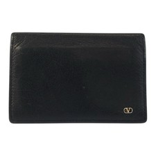 Valentino Garavani Card Case Card Case Black Black Gold Hardware leather
