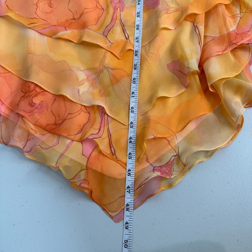 Vintage Cattiva Slip Chiffon Tiered Dress Womens Size M Silk Floral Y2K Fairy - Picture 9 of 11