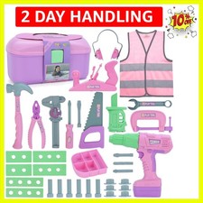 Kids Tool Set, 31 PCS Kids Tool Box Pretend Play Construction Toy with Electr...
