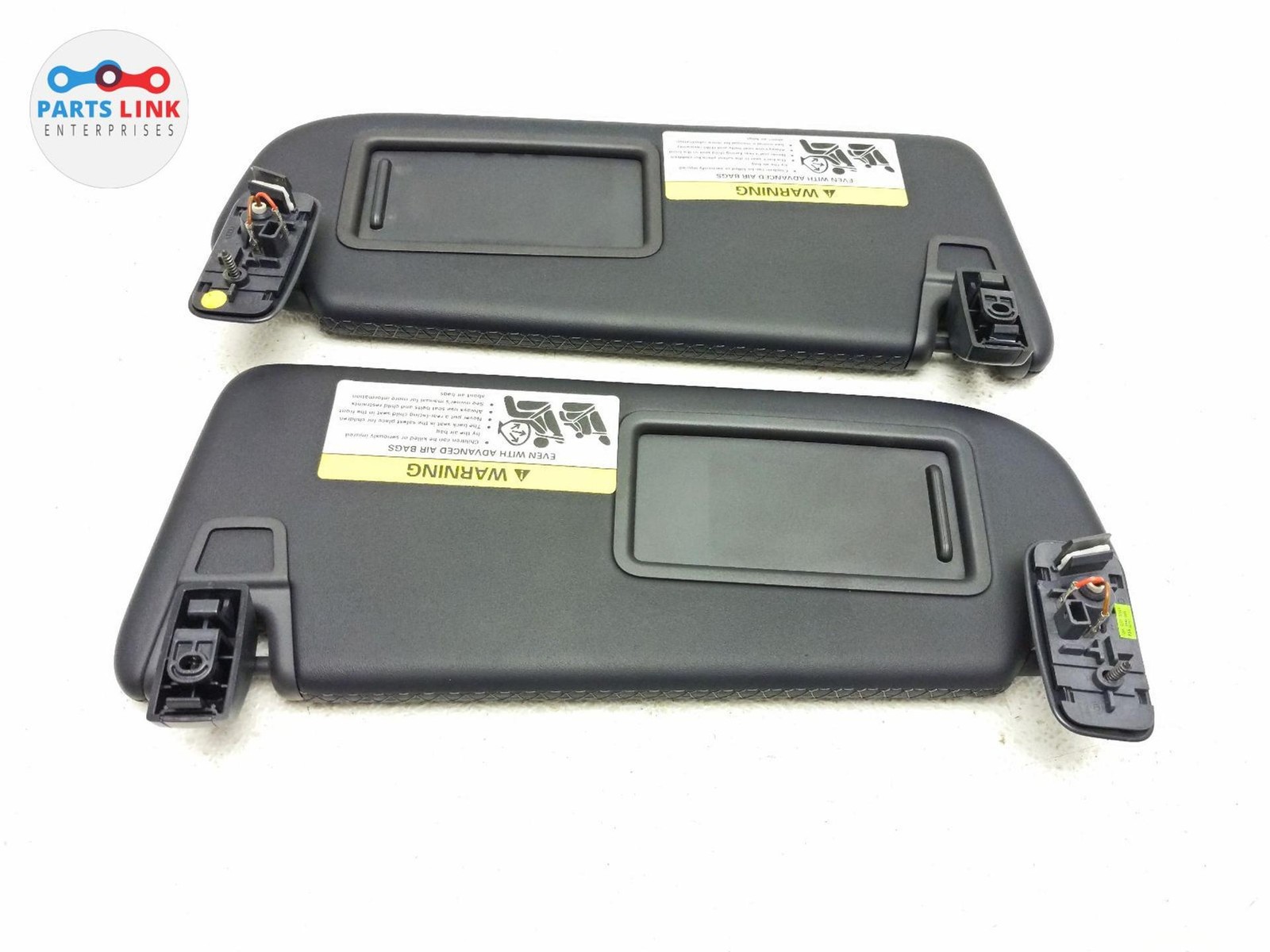 2016-20 BENTLEY BENTAYGA FRONT SUNVISOR SHADE BLIND MIRROR LEATHER BLUE SET OEM