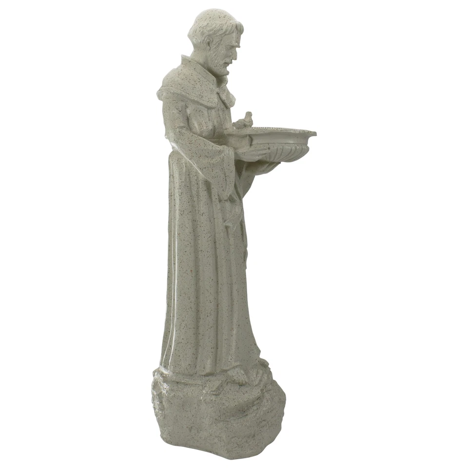 Northlight St. Francis of Assisi Speckle Gray Bird Feeder Outdoor Garden Statue - Image 3 of 4