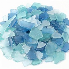 Jetec Sea Glass Pieces for Crafts, Blue, White, Green, 25 Oz