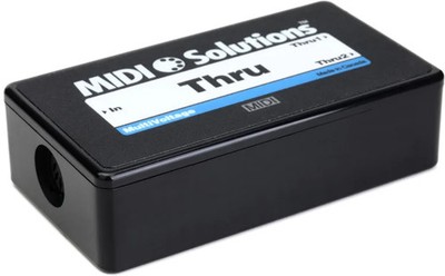 MIDI Solutions MultiVoltage Thru 1-in 2-out MIDI Through Box
