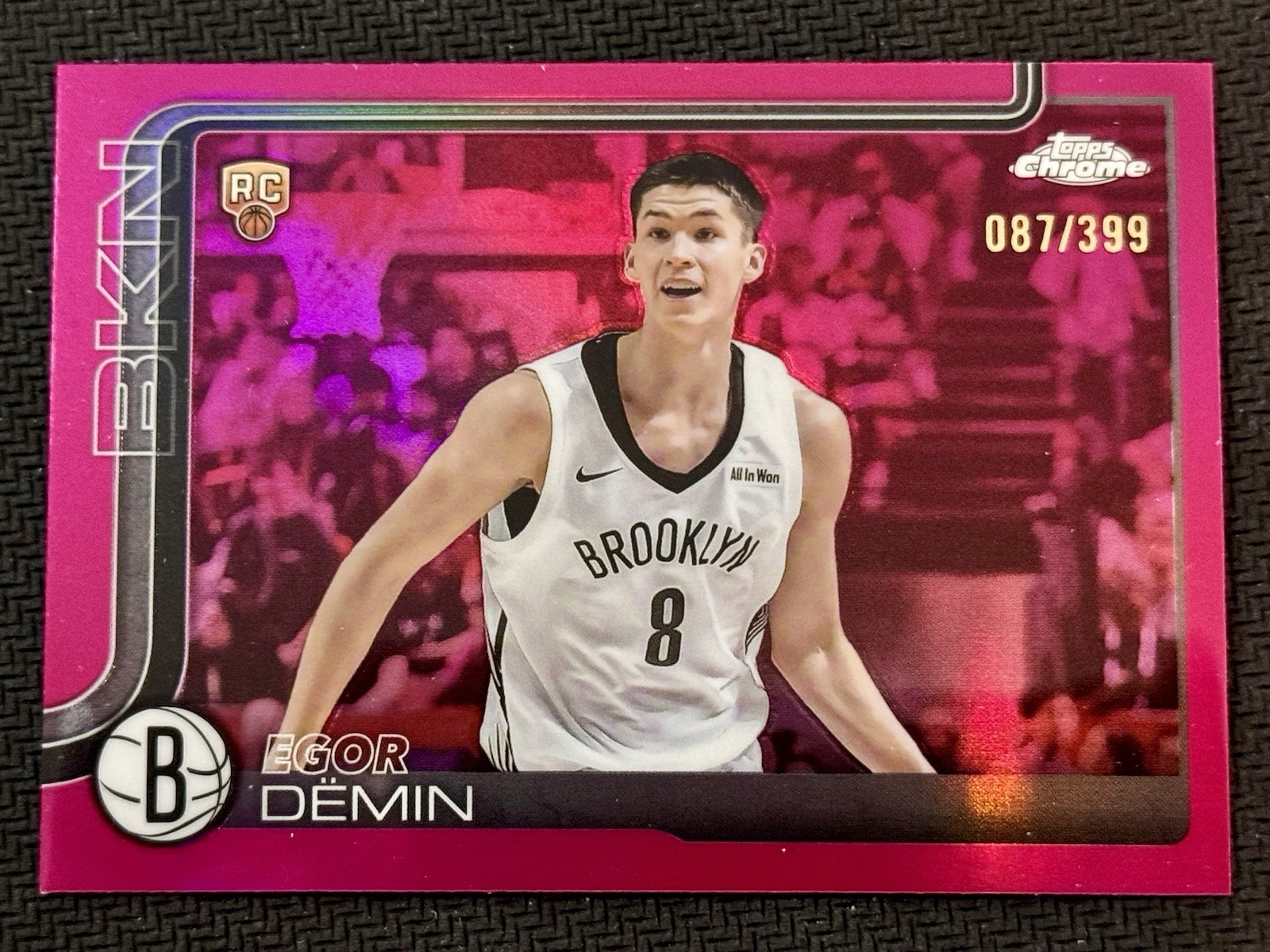 2025-26 Topps Chrome Egor Demin RC Magenta Refractor #258 /399 Nets