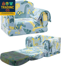 Comfy Toddler Chair and Couch for Kids with Blanket,2-In-1 Soft Plush Fold Out T