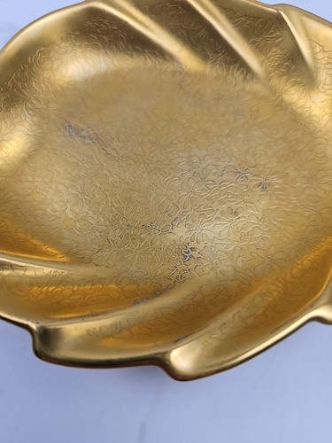 Piatto caramelle Pickard China incrostato oro margherita e foglia rosa #228 - Foto 5 di 22