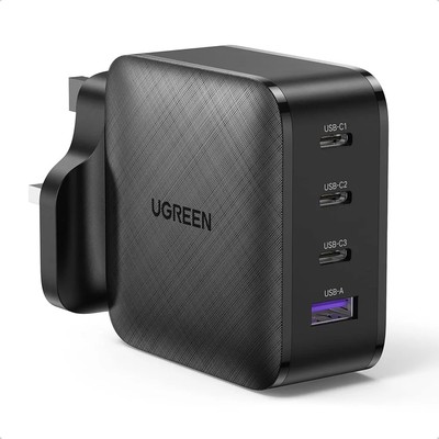 UGREEN 65W USB C Ladegerät Stecker 4-Port GaN Typ C Schnelllade Wand Netzteil