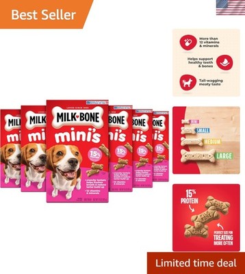 Mini s  Beef Dog Treats - 15 Oz. Boxes, Pack of 6 for Happy Pups