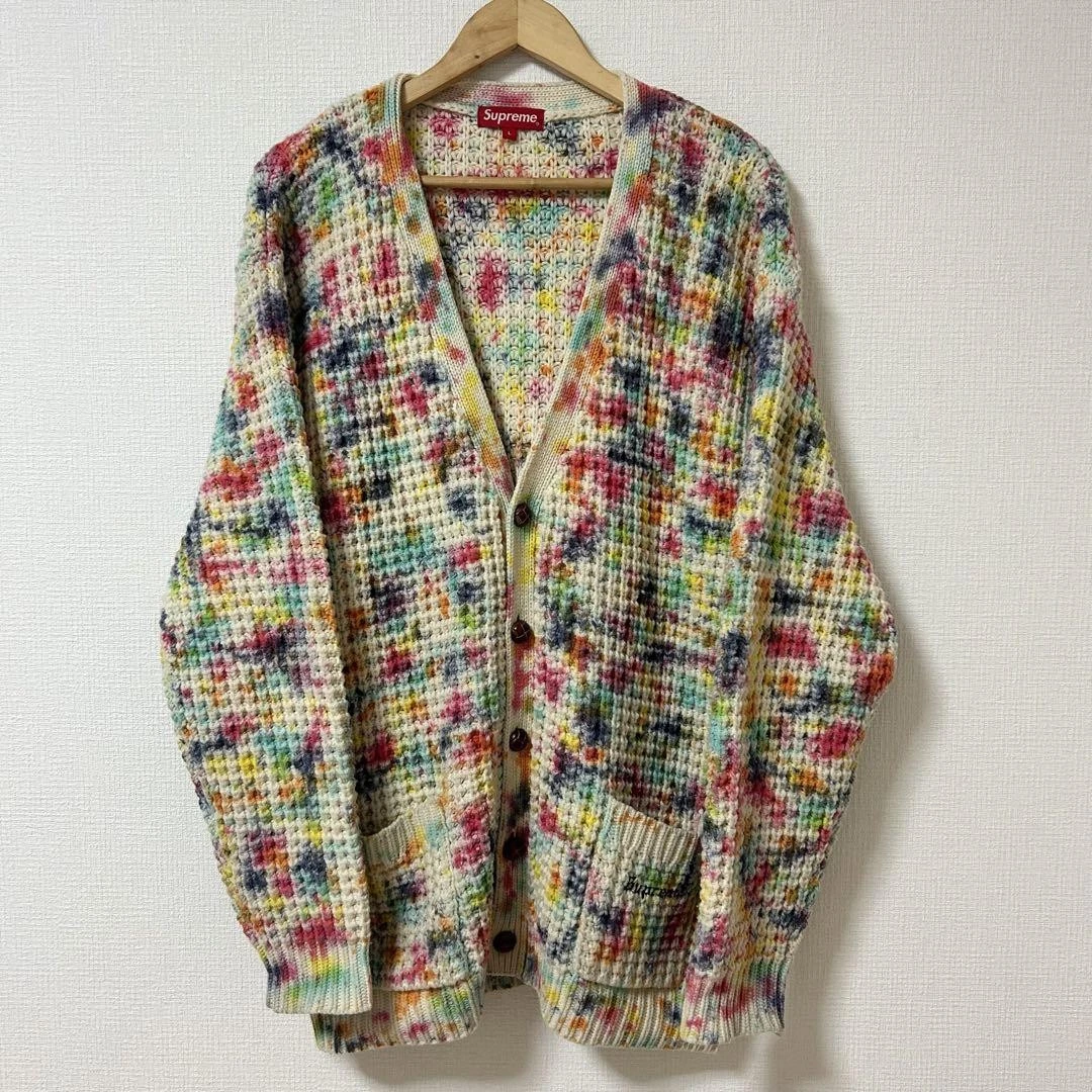cardigan gaufré suprême ivoire rose bleu clair taille L grand authentique rare occasion