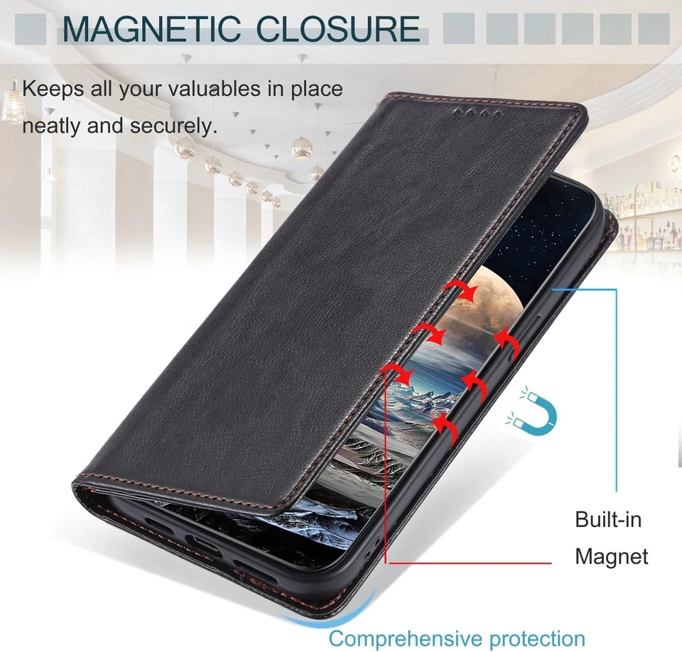 Leather Wallet Case Flip Cover For Samsung J3 J4 J5 J6 2016/17/18 J6 Plus UK - Image 3 of 4
