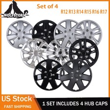 12-17 Set Of 4 Wheel Covers Snap On Full Hub Caps R14 R15 R16 Tire Steel Rim