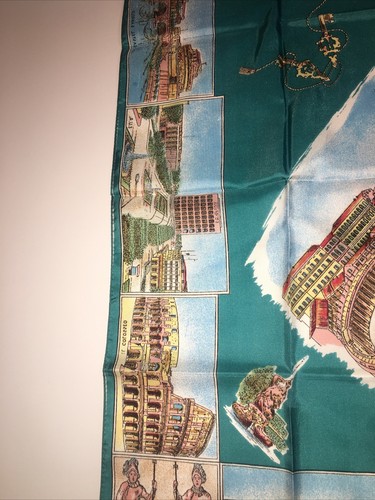 Scarf Roma Architectural 100% Polyester Blue 26x25 - Picture 5 of 7