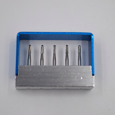 5 Set Dental Tungsten Steel Metal Cutting Hardness Bur Drills Crown FG-1958 Blue