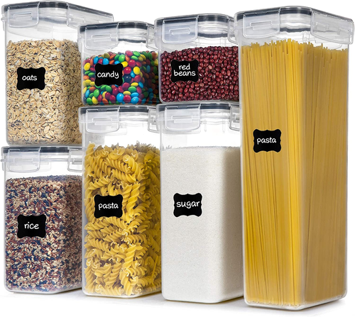Airtight Food Storage Containers with Lids, 7 PCS BPA Free Kitchen Canisters for