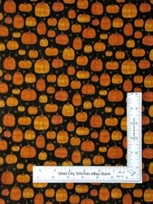 Pumpkin Fabric Rustic Fall Autumn Primitive Pumpkins Cotton Benartex By The Yard