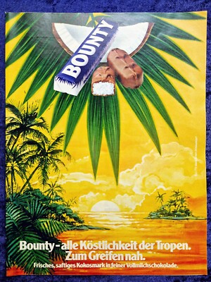 Bounty Riegel, originale Süßwaren Werbung aus 1979